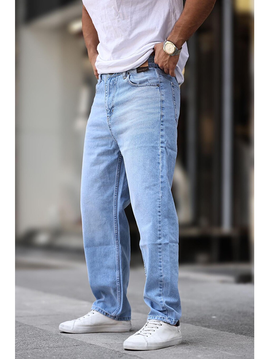 Mavi Erkek Yıkamalı Baggy Jean 7216-3