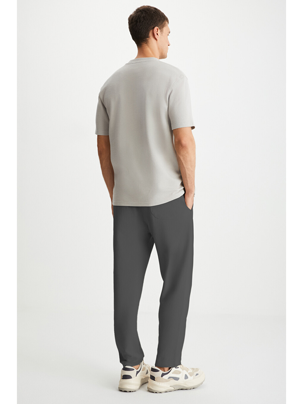Zelvor Erkek Geniş Paça Regular Fit Gri Eşofman Altı-4