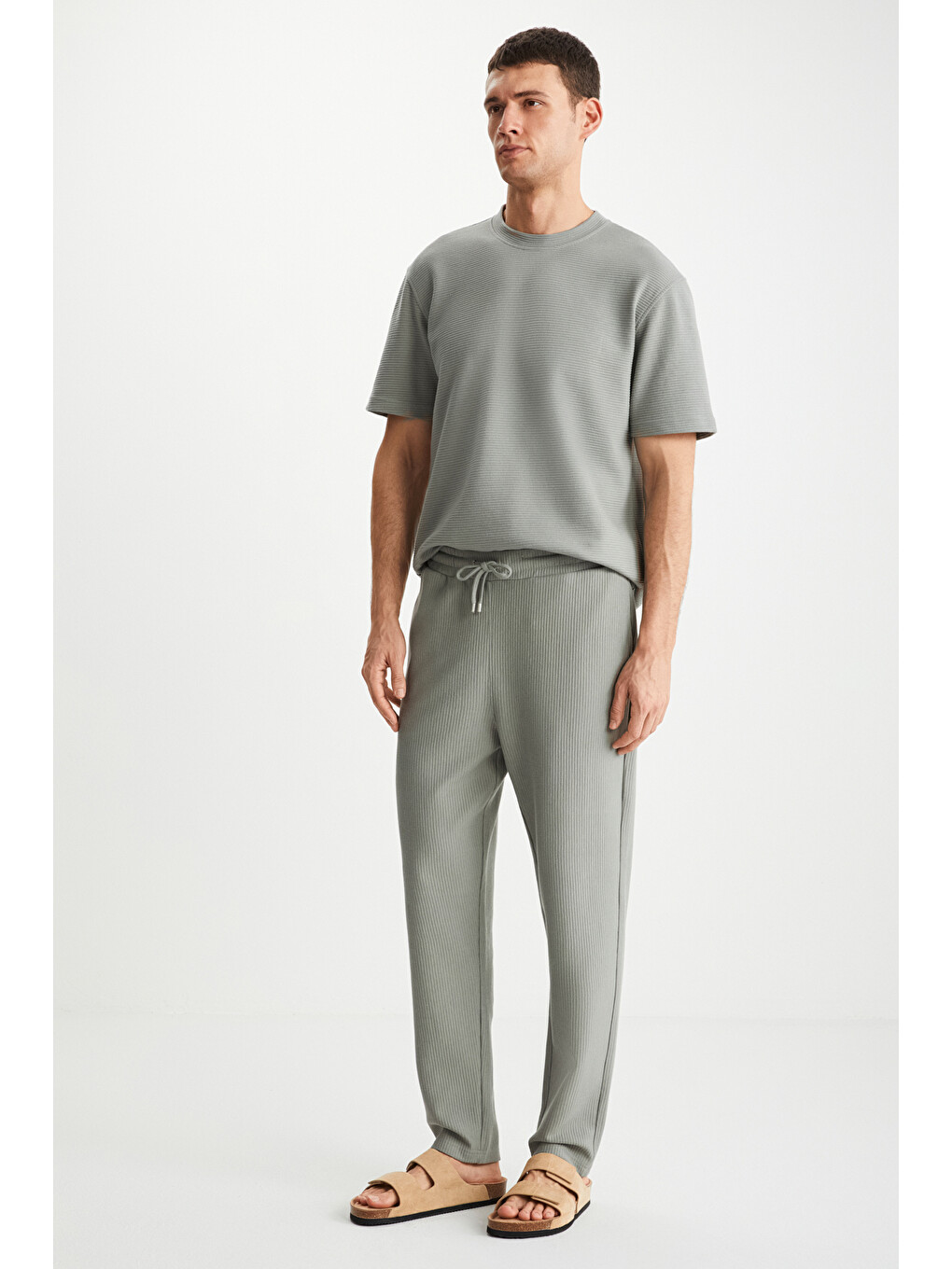 Zelvor Erkek Geniş Paça Regular Fit Yeşil Eşofman Altı-1