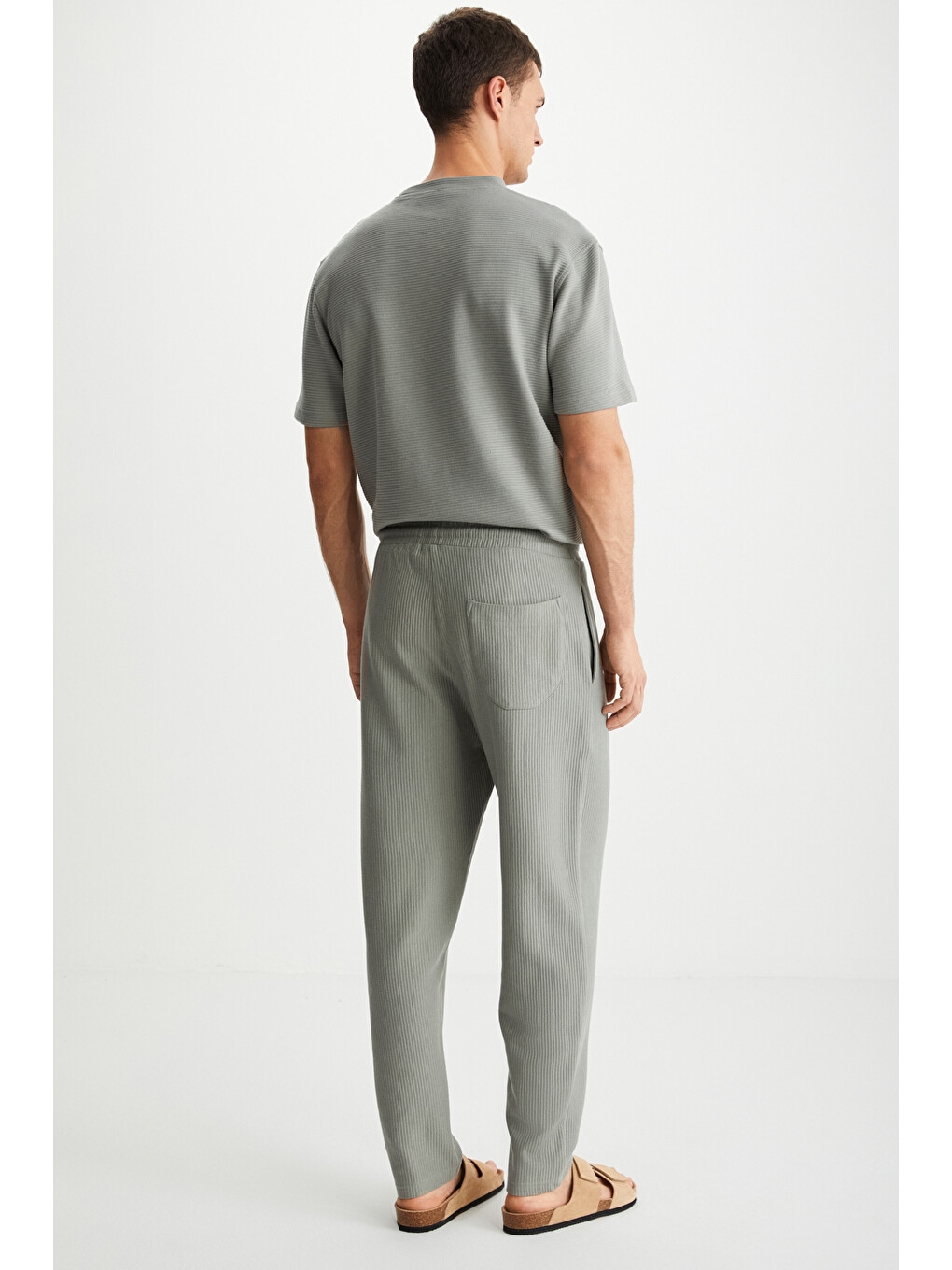 Zelvor Erkek Geniş Paça Regular Fit Yeşil Eşofman Altı-4
