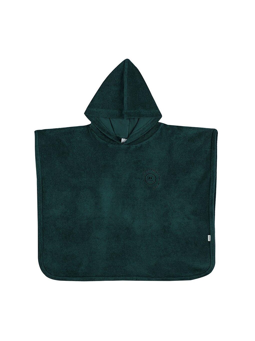 Yeşil Petrol Havlu Kapüşonlu Panço-1