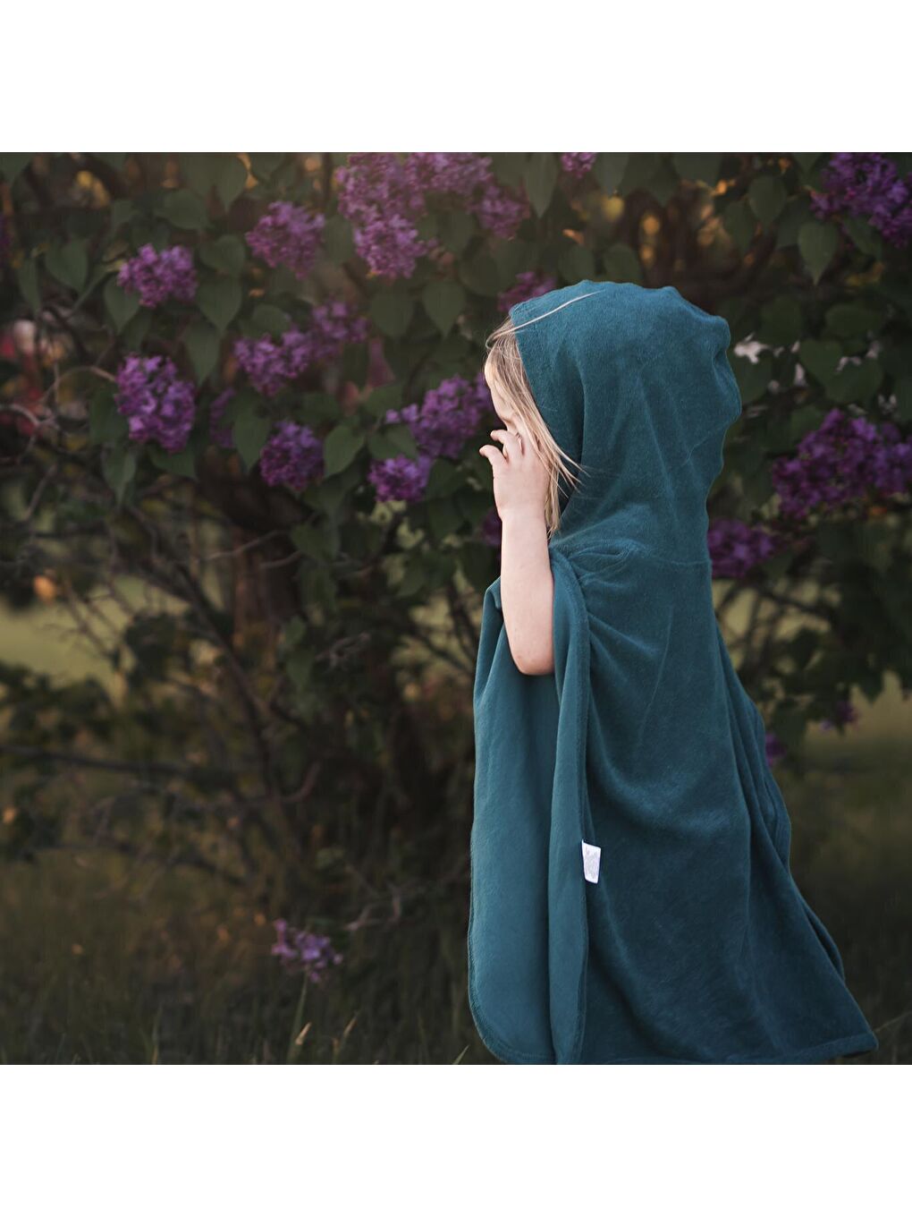 Yeşil Petrol Havlu Kapüşonlu Panço-2