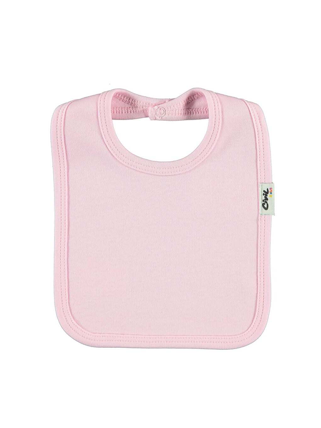 Baby Arkadan Çıtçıtlı Unisex Mama Önlük - Pembe Standart