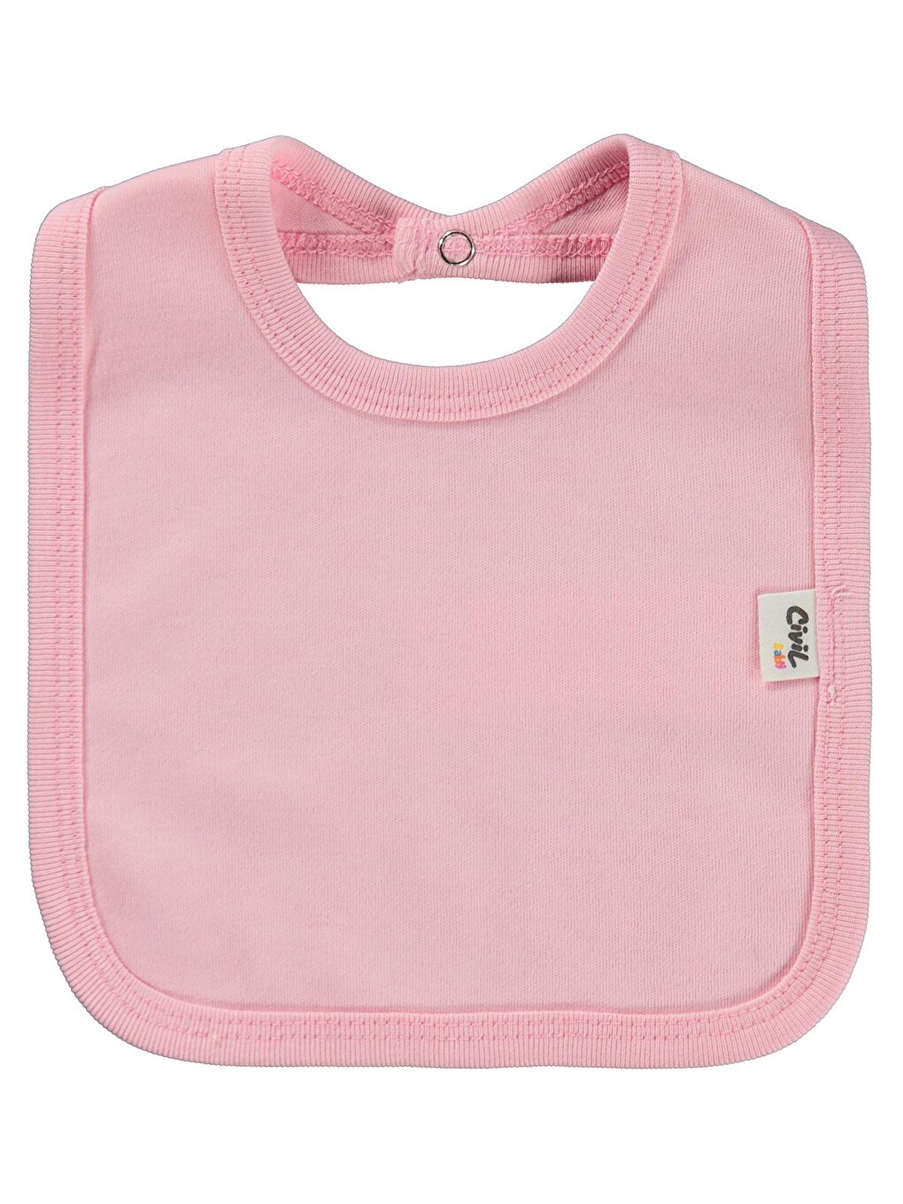 Baby Arkadan Çıtçıtlı Unisex Mama Önlük - Pembe Standart-1