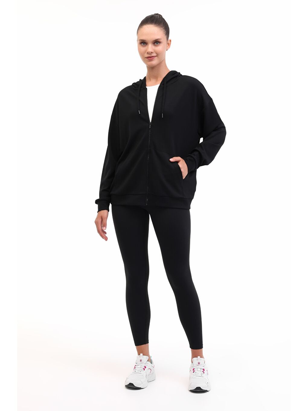 WB CARLA-H GINSEN 5PR Siyah Kadın Eşofman Üstü-2