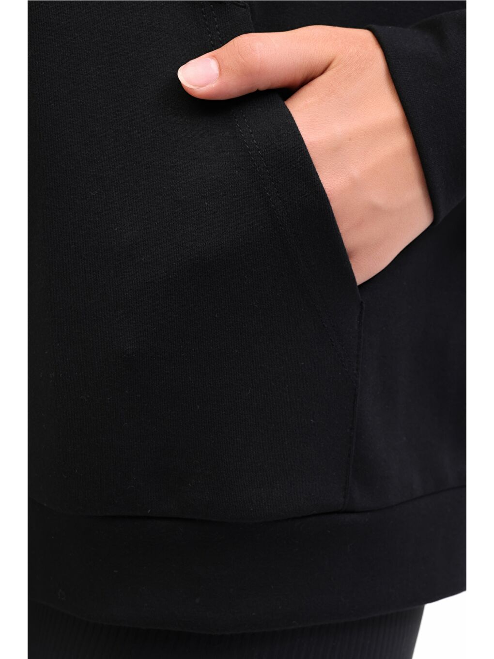 WB CARLA-H GINSEN 5PR Siyah Kadın Eşofman Üstü-3