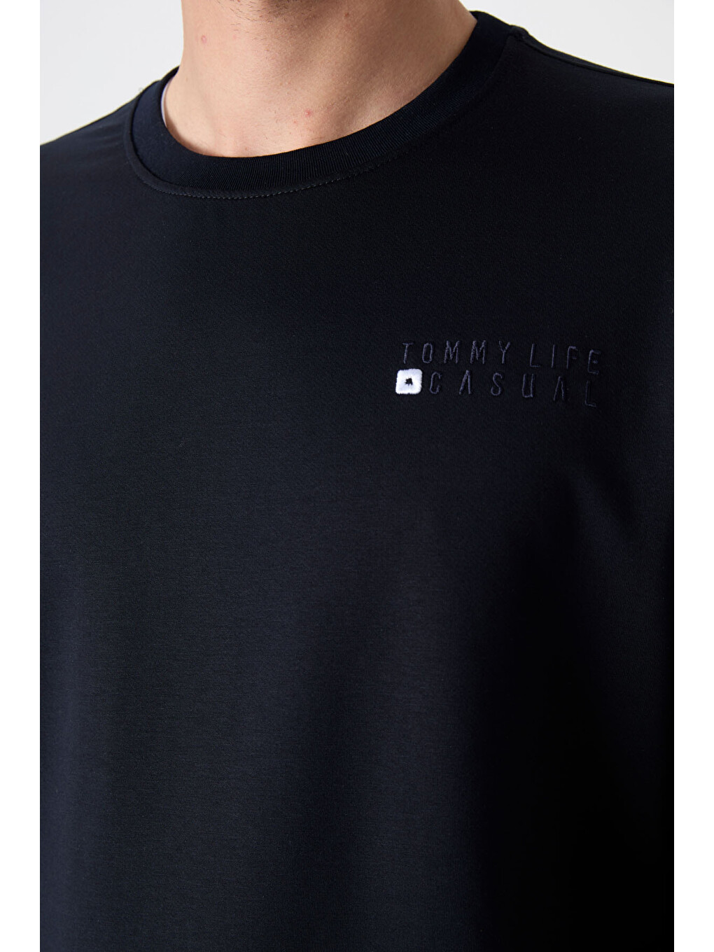 Lacivert Casual O Yaka Jogger Erkek Oversize Eşofman Takımı - 85120-3
