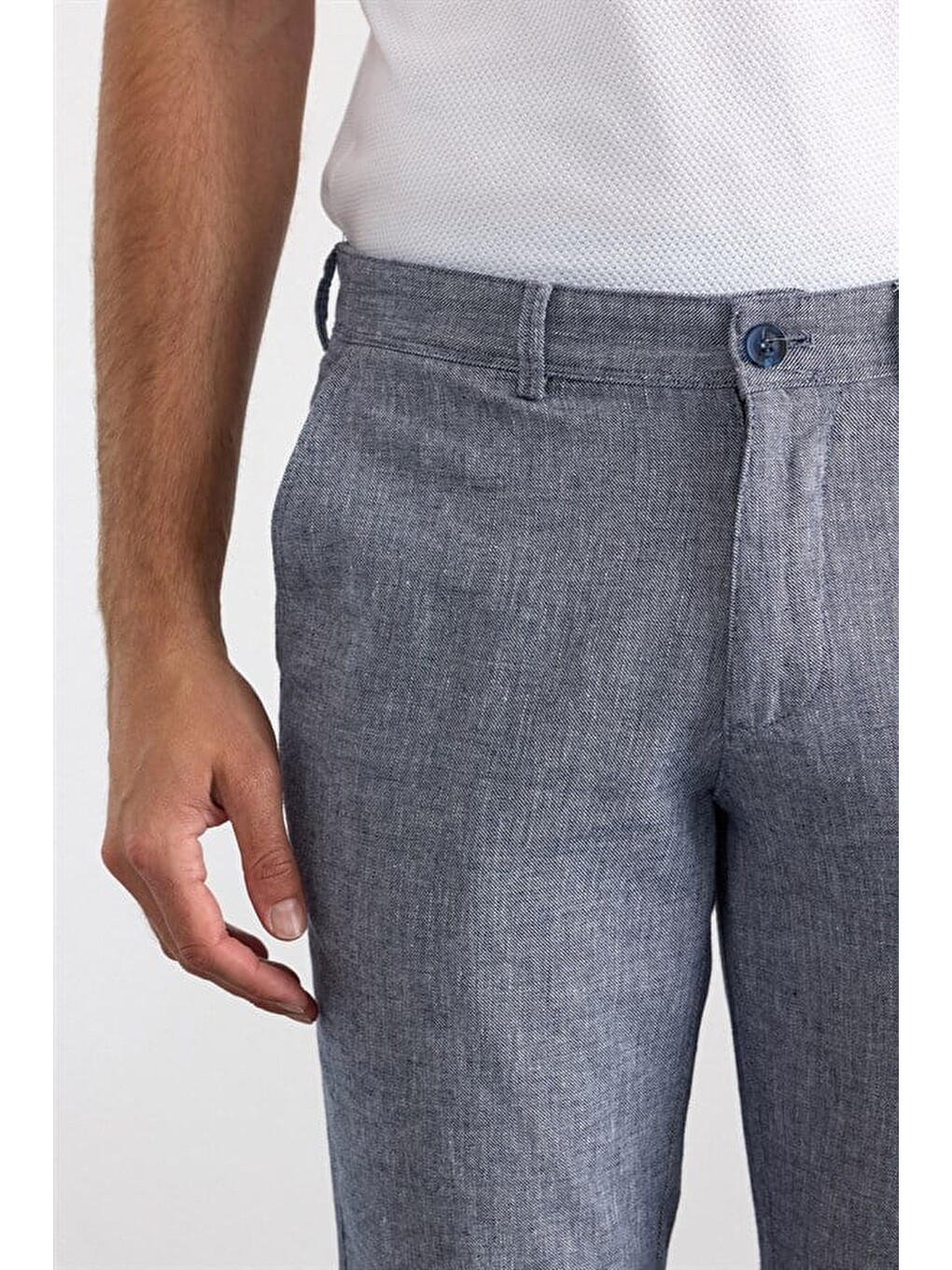 Lacivert Slim Casual Pantolon-2