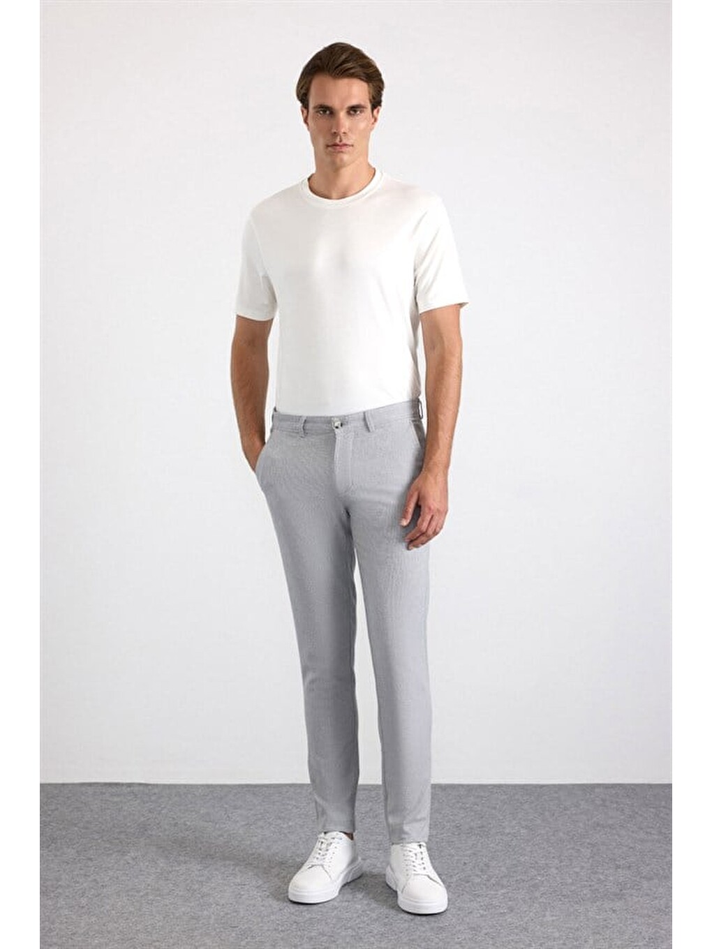 Gri Slim Casual Pantolon