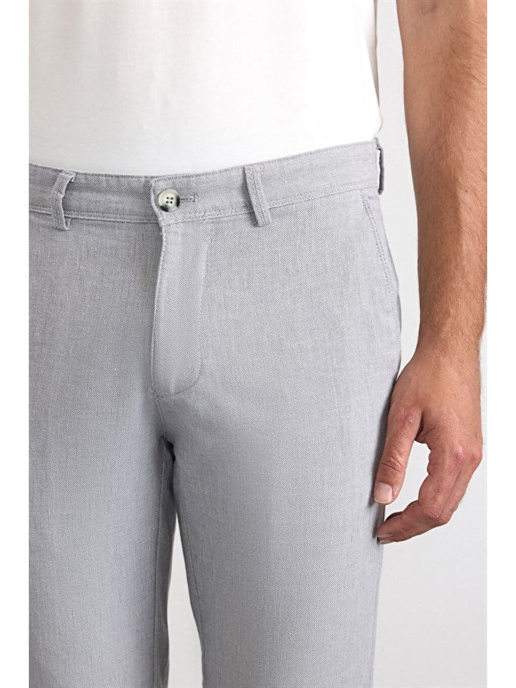 Gri Slim Casual Pantolon-2