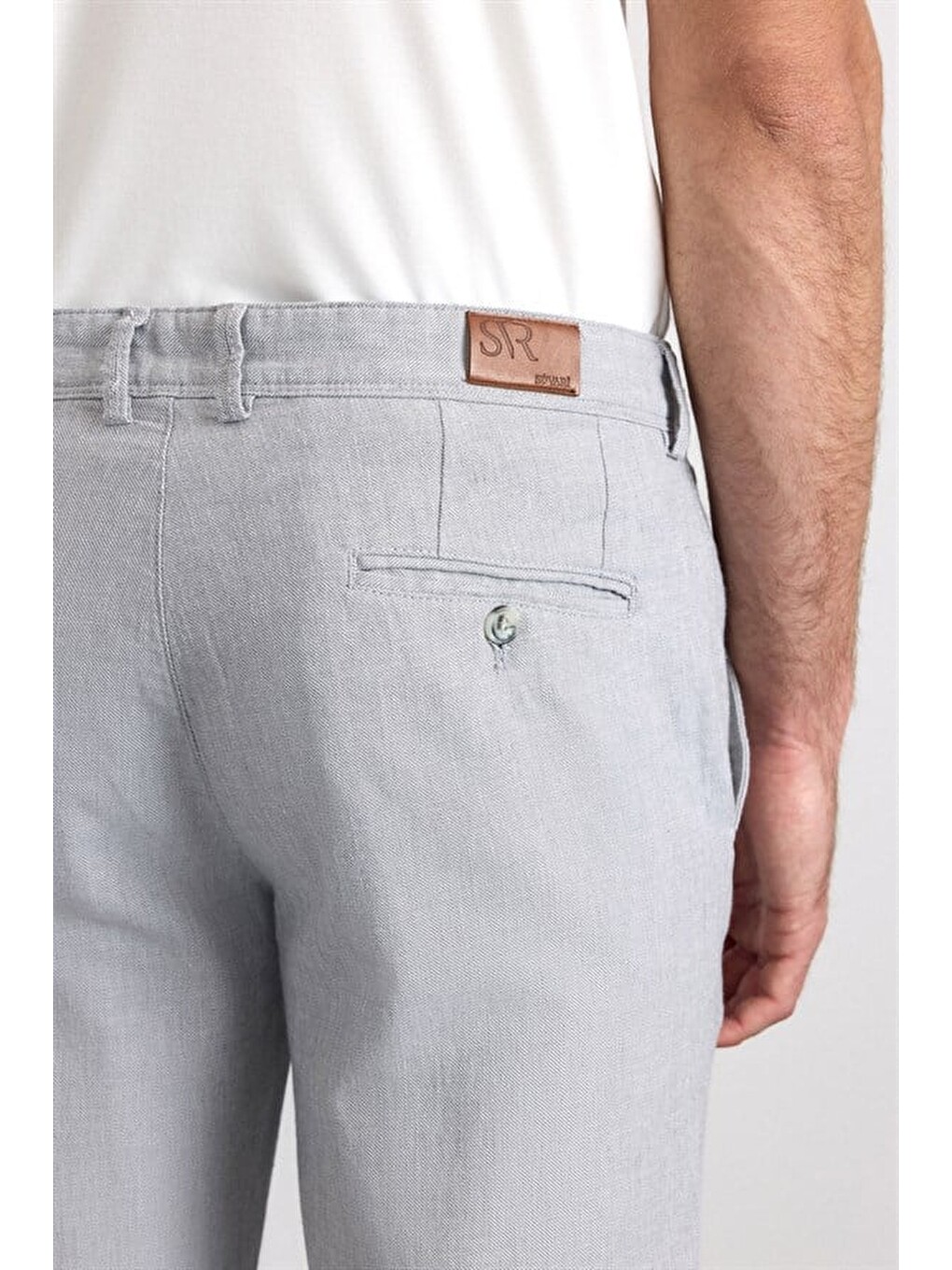Gri Slim Casual Pantolon-3