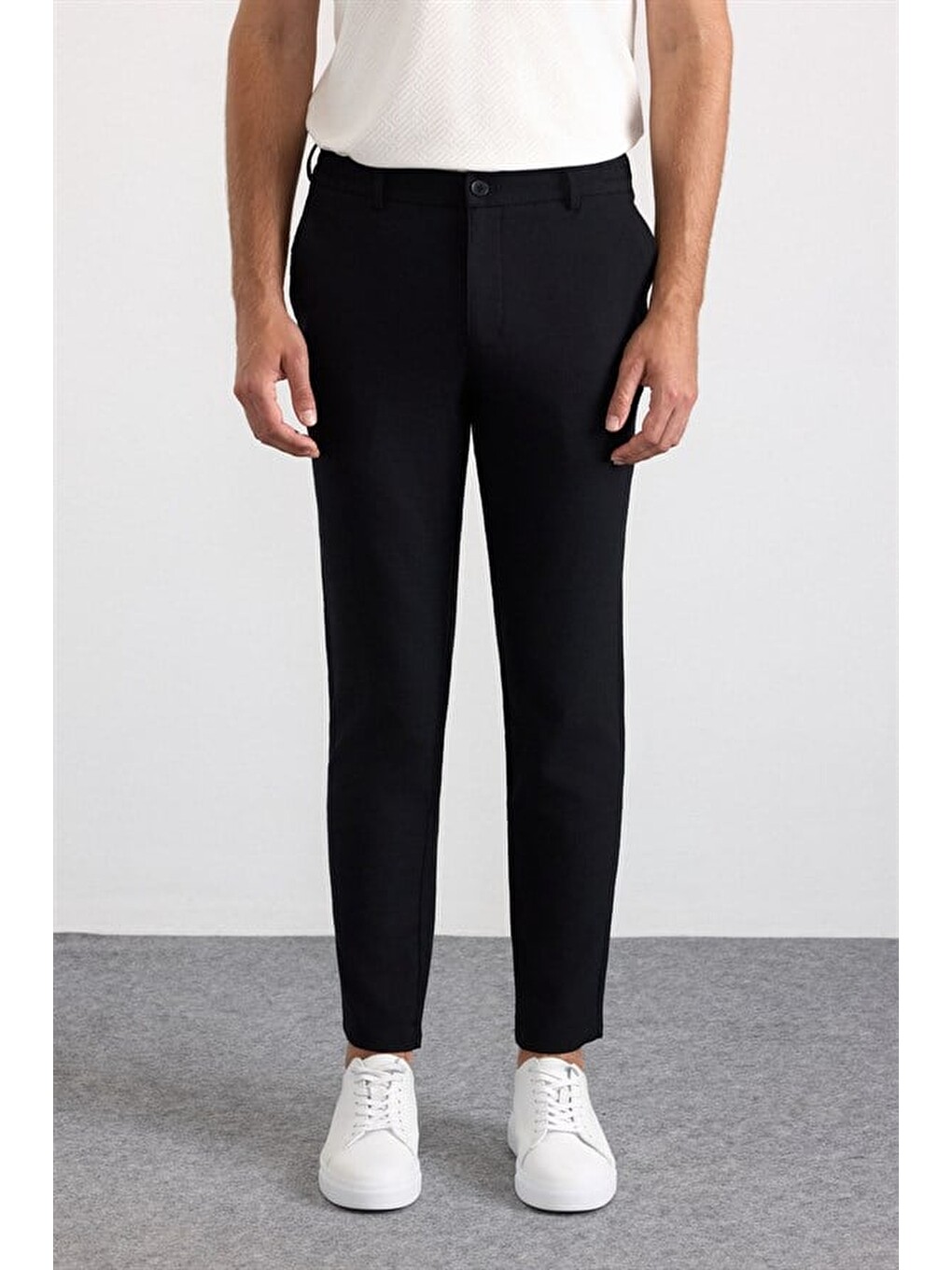 Siyah Slim Düz Pantolon-2
