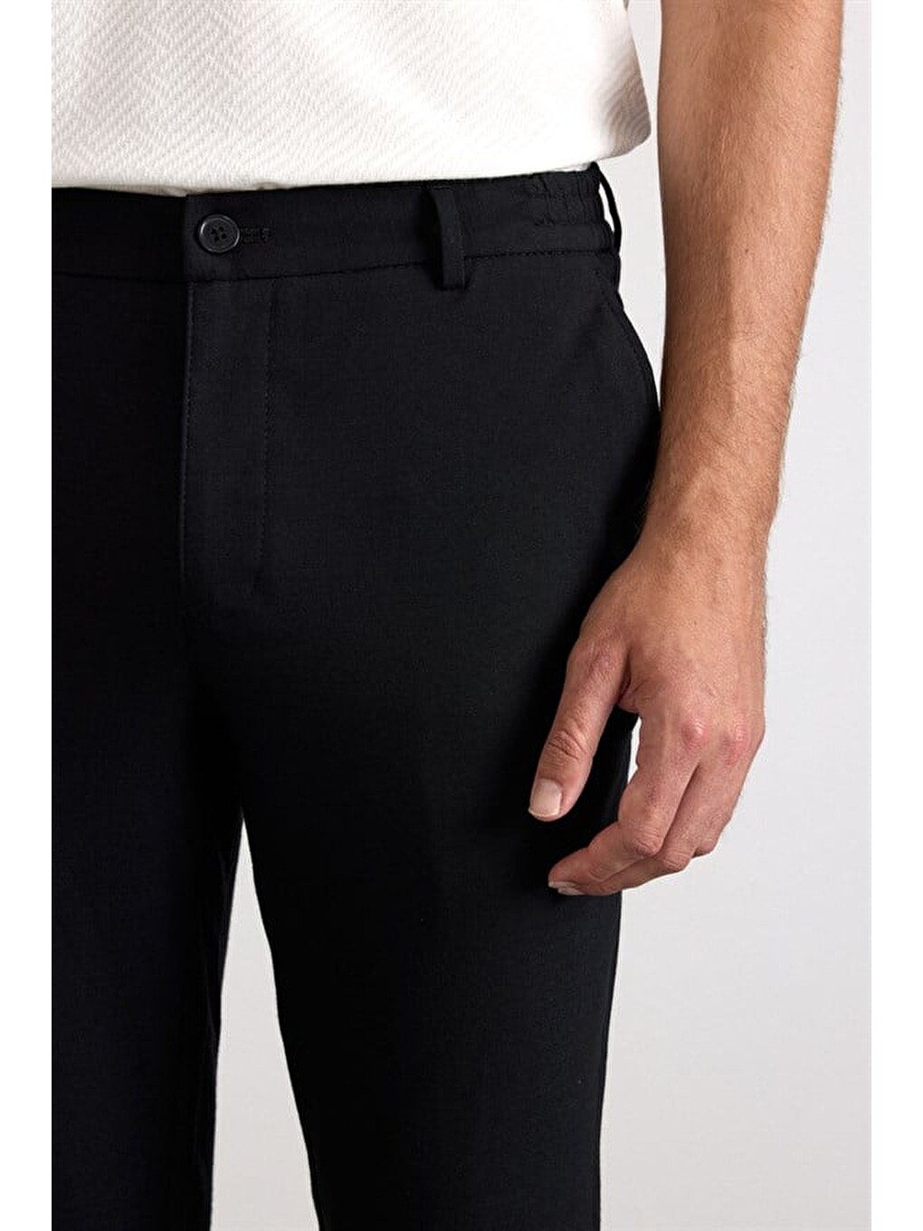 Siyah Slim Düz Pantolon-3