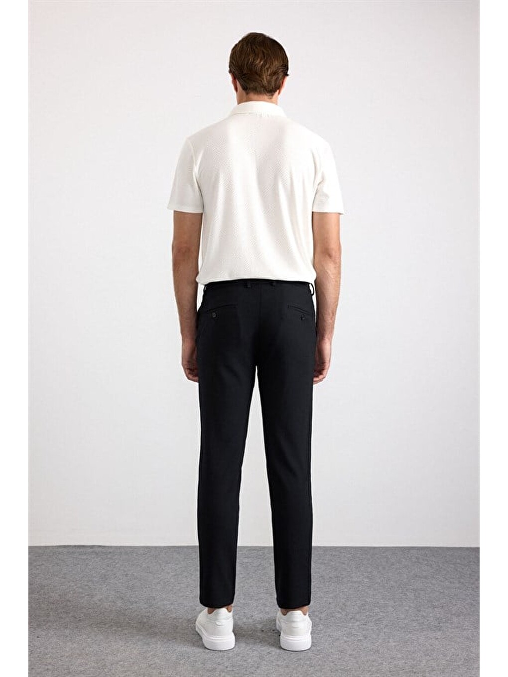 Siyah Slim Düz Pantolon-5