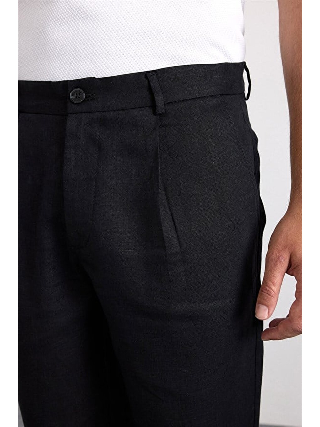 Siyah Smart Fit Düz Lastikli Pantolon-2