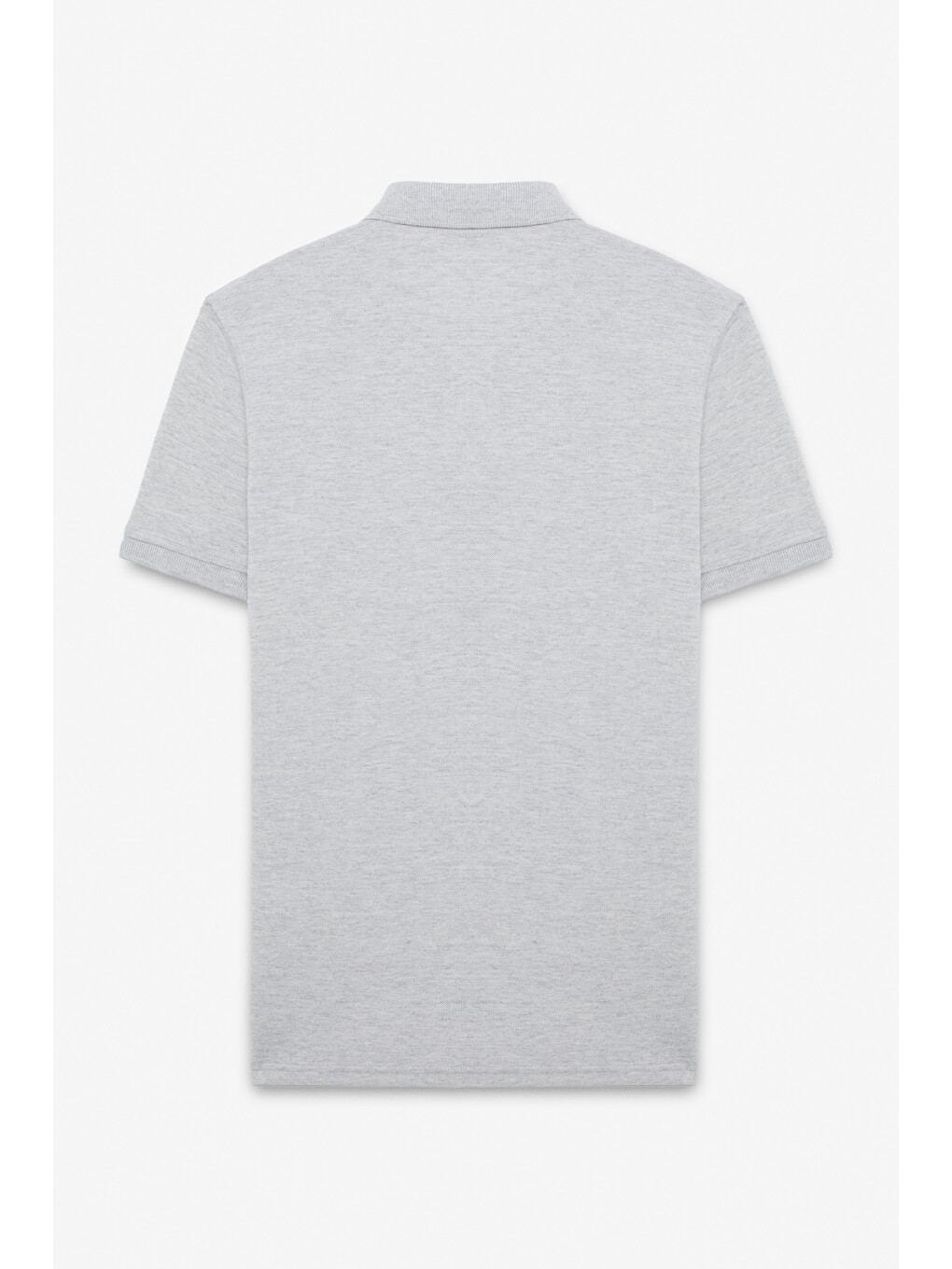 Erkek %100 Pamuk Kısa Kollu Regular Fit Gri Melanj Polo Yaka Tişört-2
