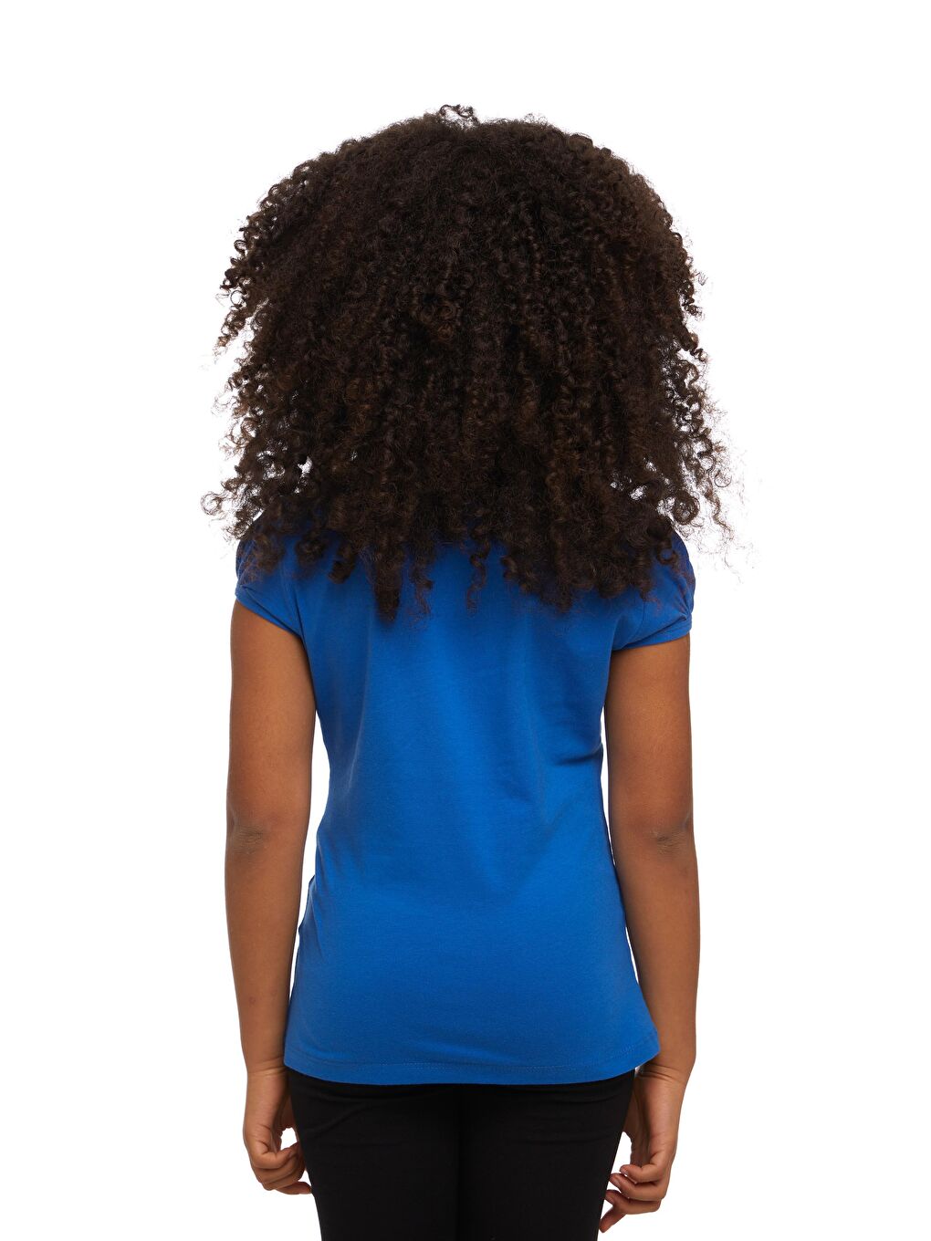 Mavi Saks Kız Çocuk Kısa Kollu Basıc Tişört-2