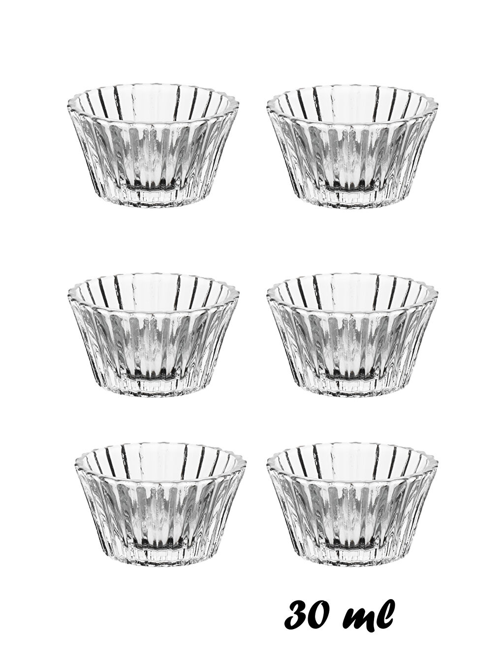 Renksiz Sadaf 6'lı Kahve Yanı Lokumluk Sunumluk Cam Kase Seti-2