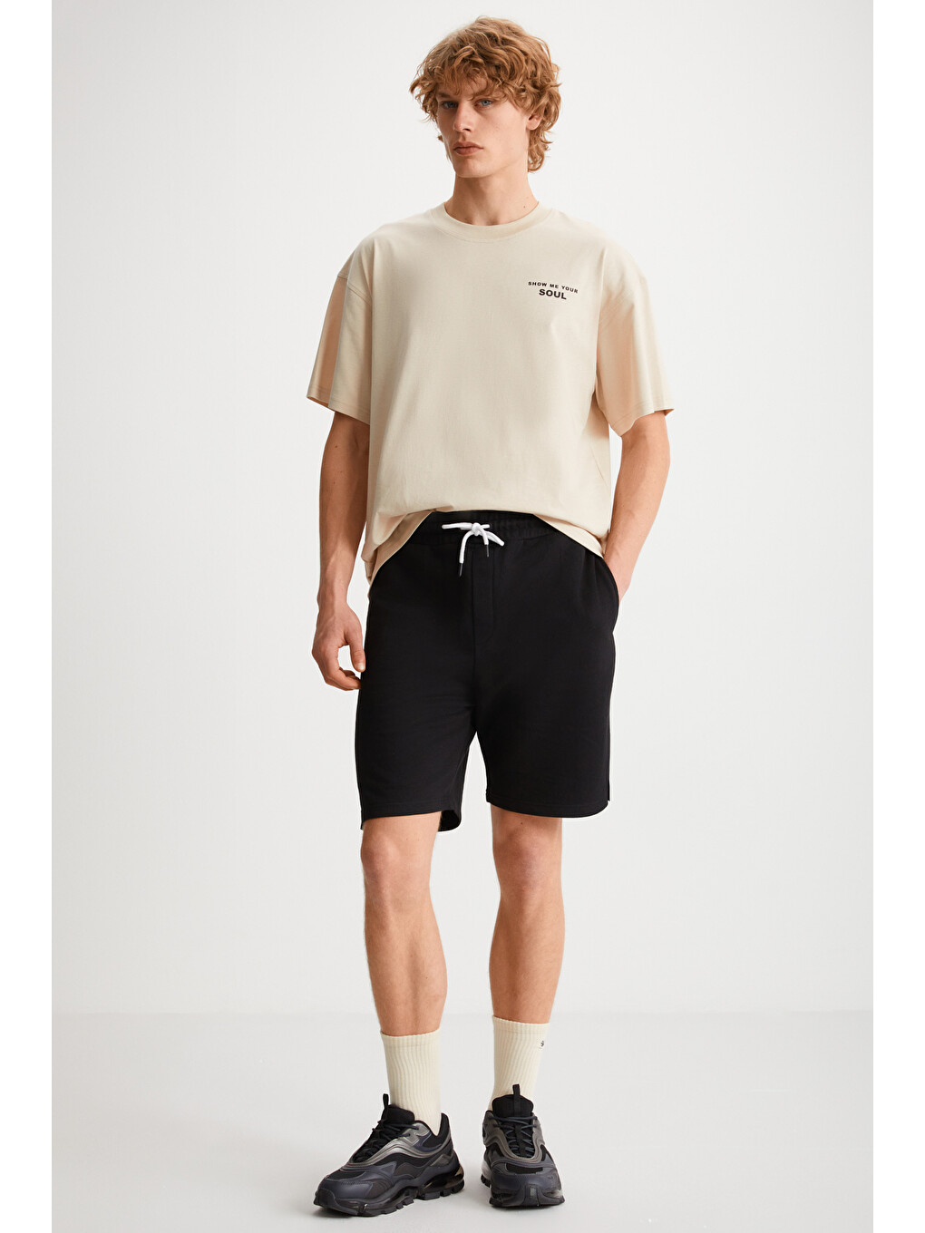 Erkek Comfort Fit Siyah Şort | Bermuda-1