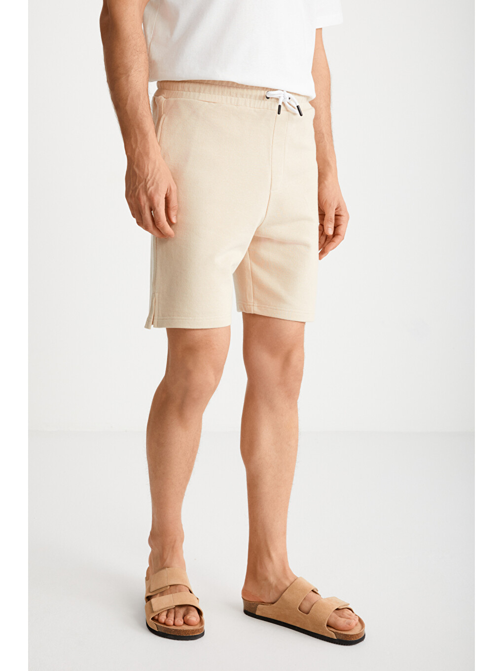 Erkek Comfort Fit Bej Şort | Bermuda-1