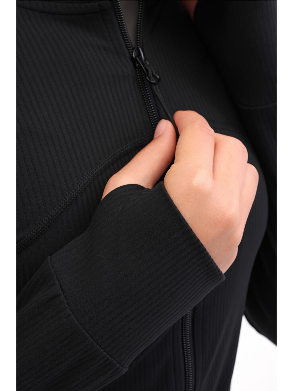 WL 63S-QFY-SW11 5PR Siyah Kadın Eşofman Üstü-3