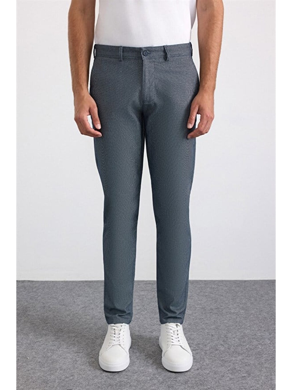 Lacivert Slim Casual Pantolon-1