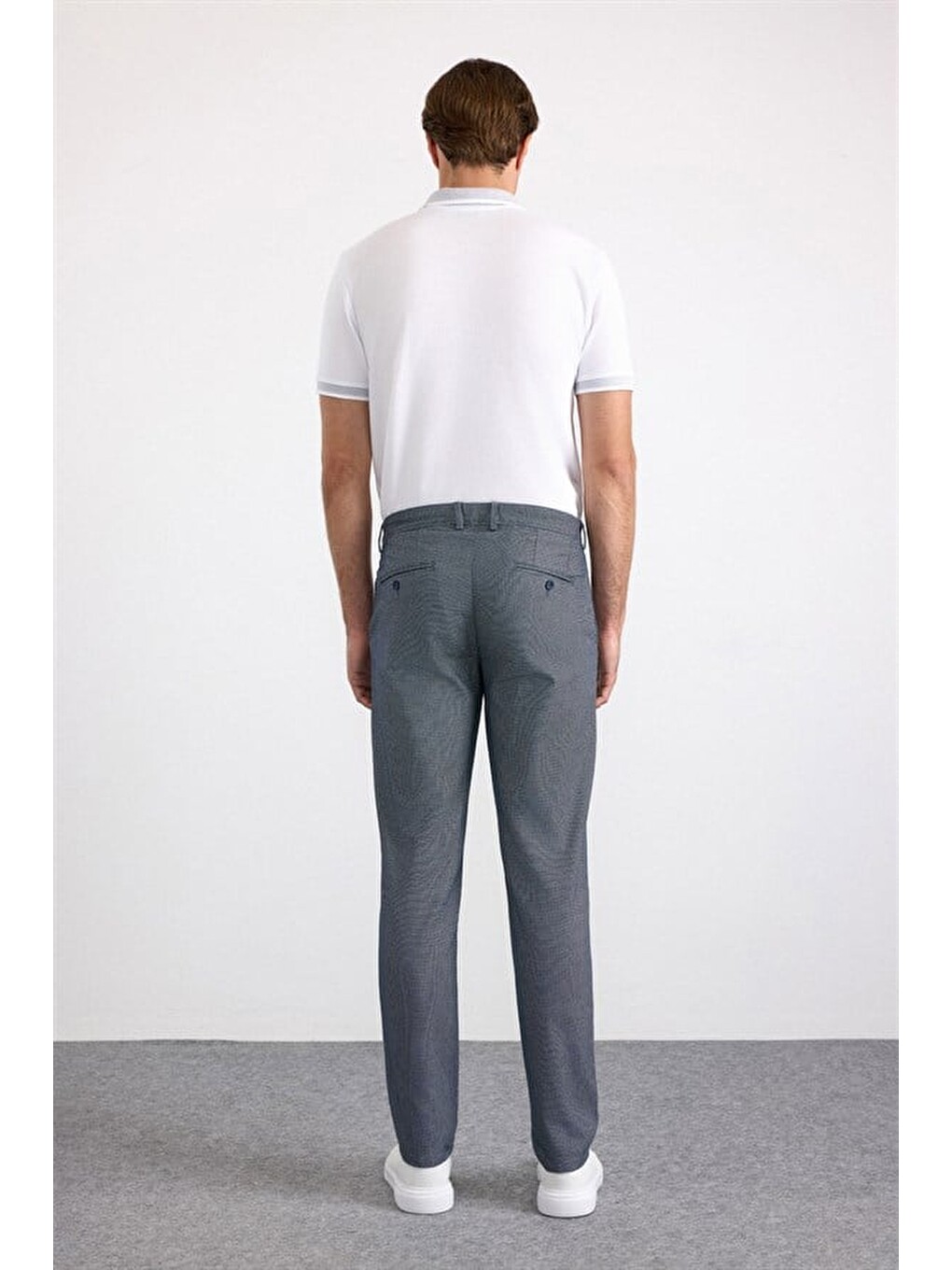 Lacivert Slim Casual Pantolon-3