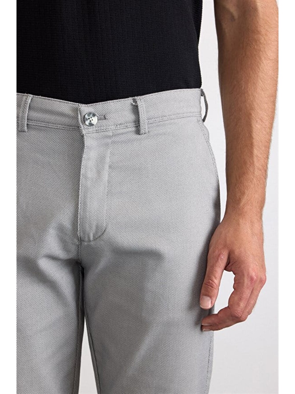 Gri Slim Casual Pantolon-2