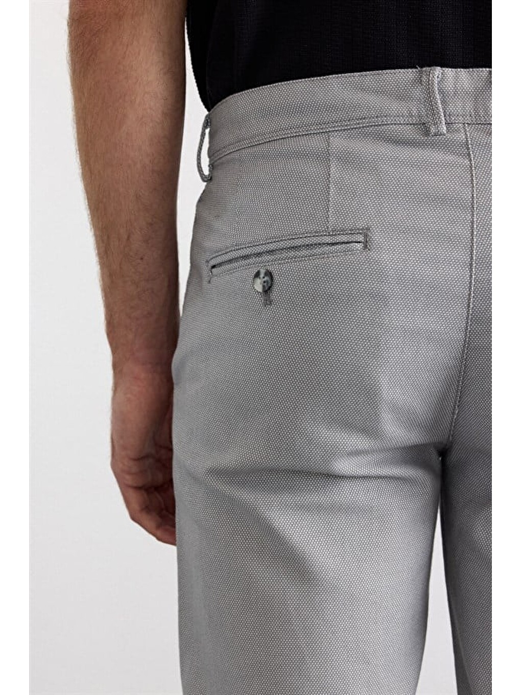 Gri Slim Casual Pantolon-3