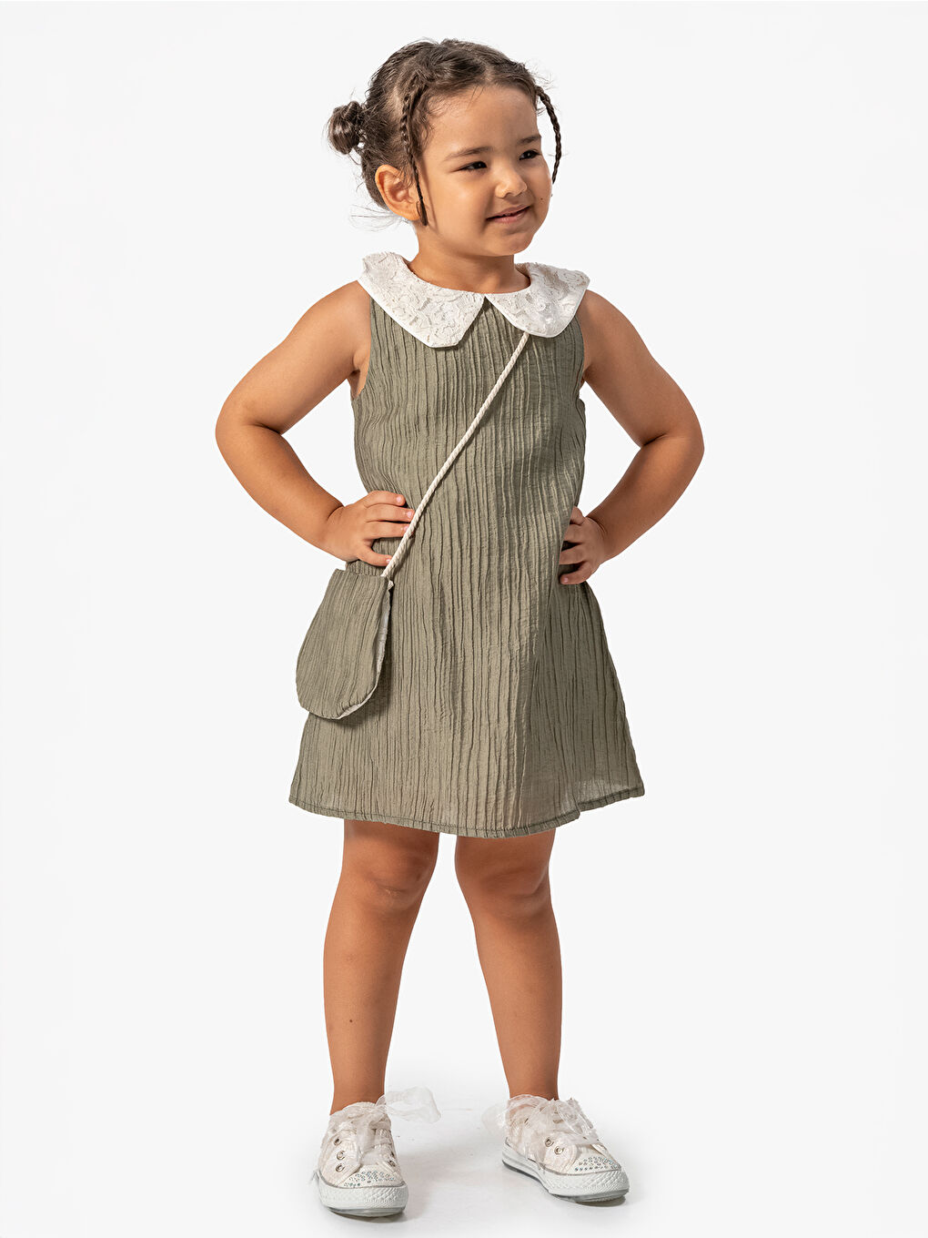 Girls Kız Çocuk Elbise 2-5 Yaş Haki-3