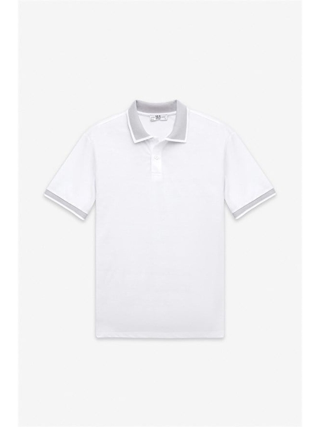 Beyaz Regular Düz Baskısız Pike Polo Yaka Tişört-4