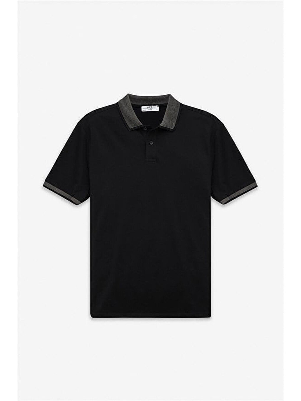 Siyah Regular Düz Baskısız Pike Polo Yaka Tişört-5