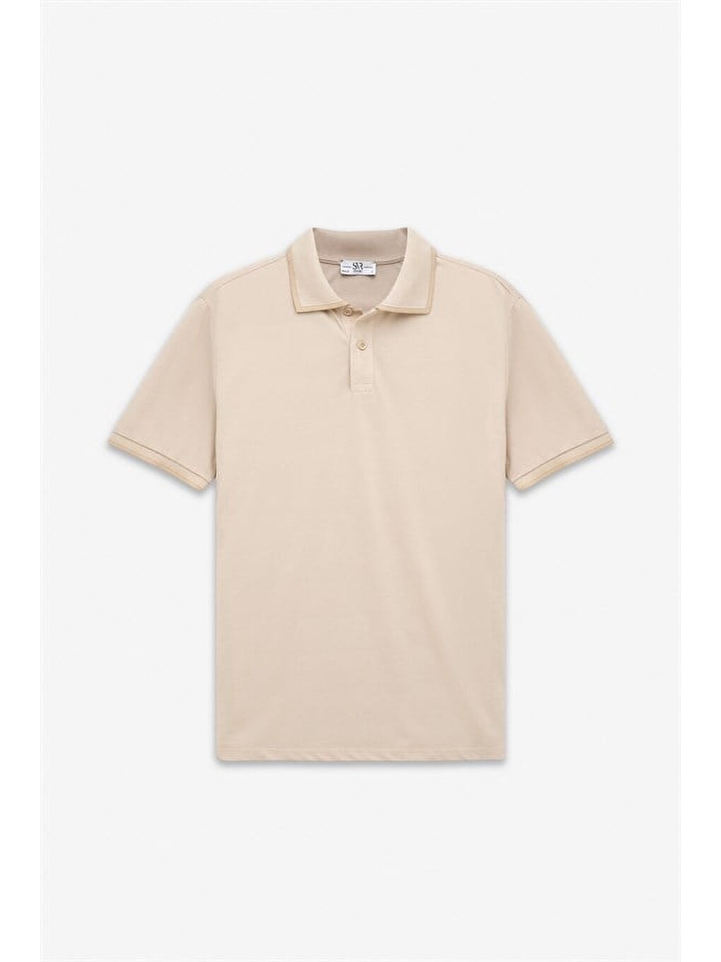 Bej Regular Düz Baskısız Pike Polo Yaka Tişört-7