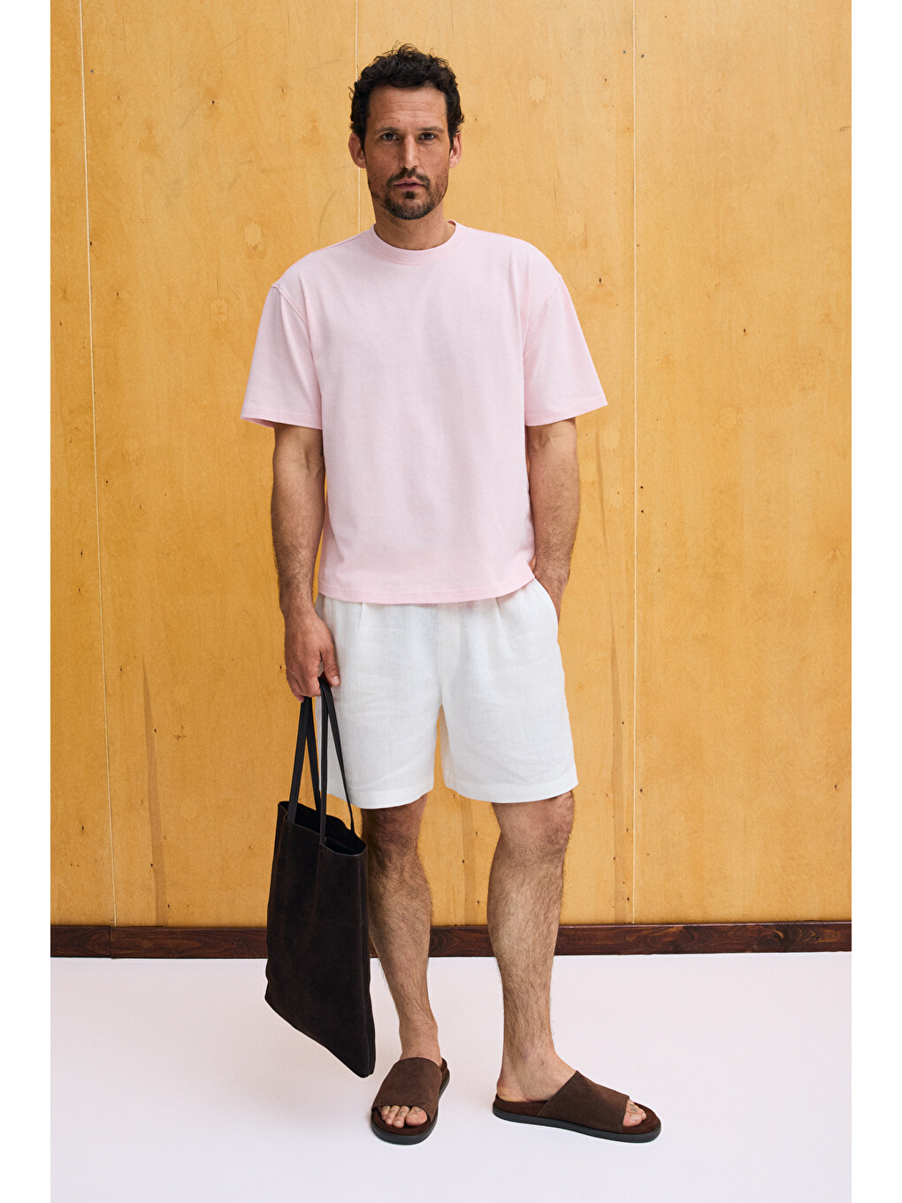 Dunno Erkek %100 Organik Pamuk Yuvarlak Yakalı Regular Fit Pembe T-shirt-3