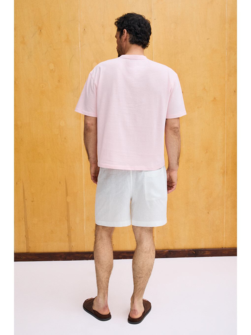 Dunno Erkek %100 Organik Pamuk Yuvarlak Yakalı Regular Fit Pembe T-shirt-4