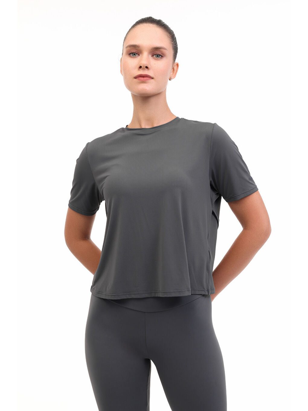 WL 11UUR24DP3300 YOG 5PR Gri Kadın Kısa Kol T-Shirt