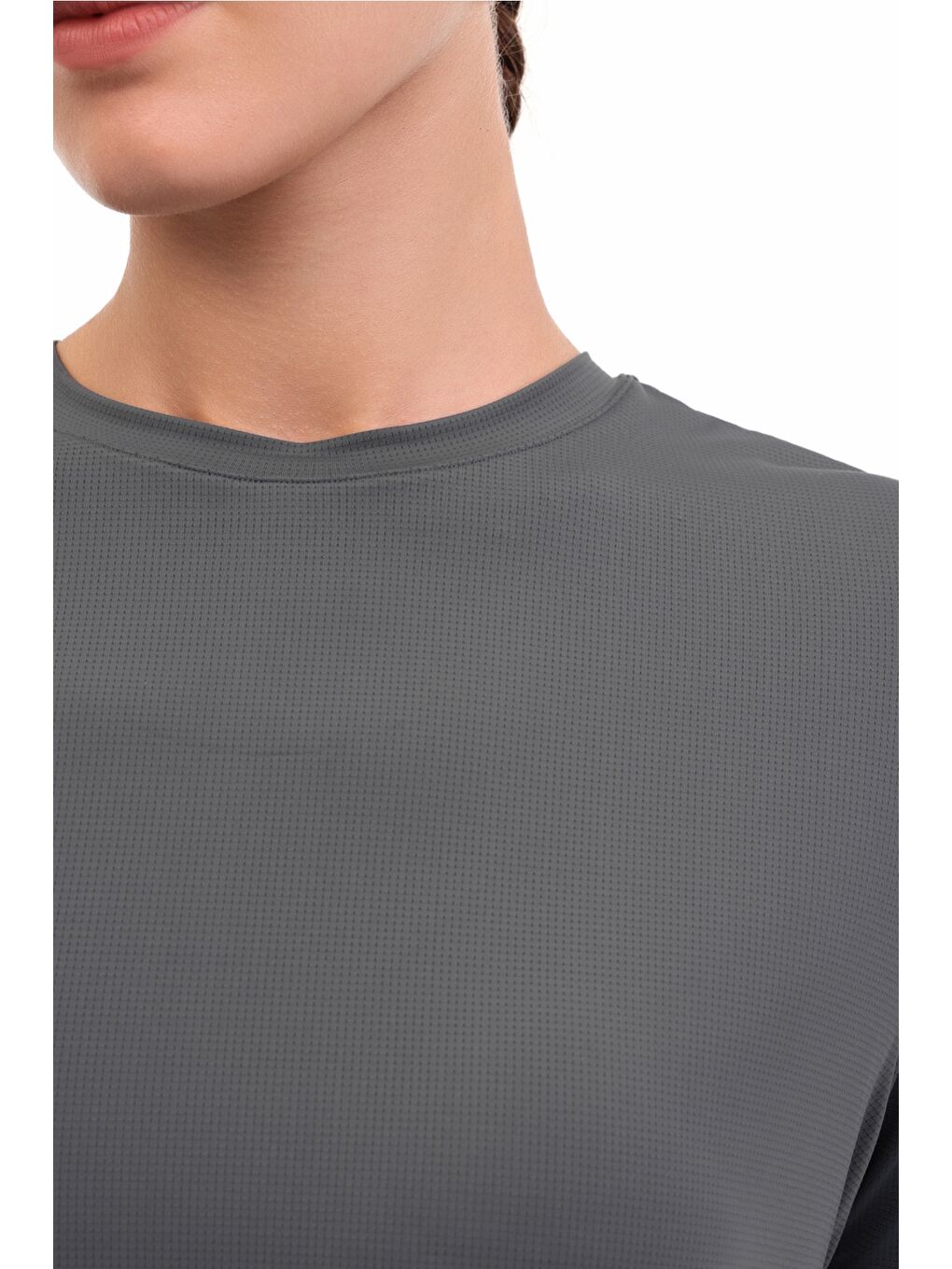 WL 11UUR24DP3300 YOG 5PR Gri Kadın Kısa Kol T-Shirt-3