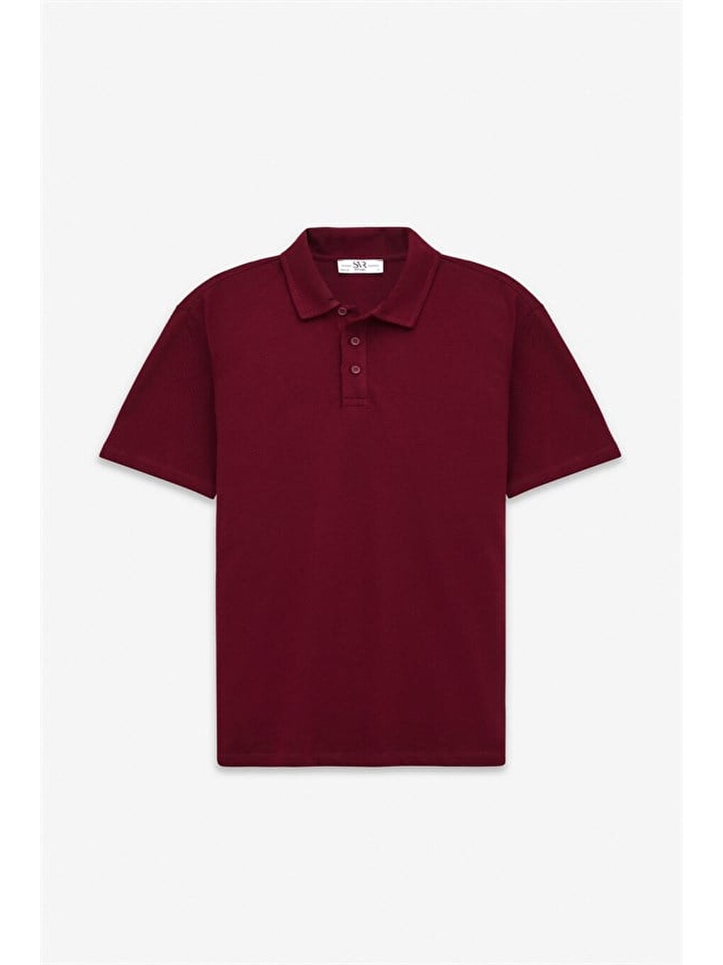 Koyu Bordo Regular Petek Baskısız Süprem Düğmeli Polo Yaka Tişört-4