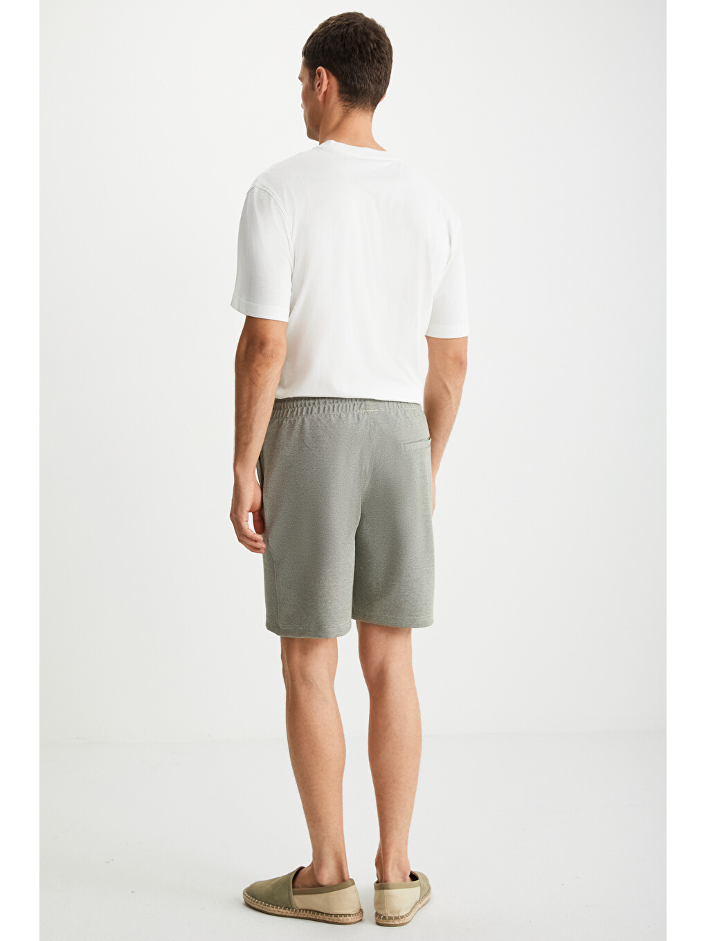 Lorven Erkek Bağlamalı Regular Fit Haki Şort | Bermuda-4