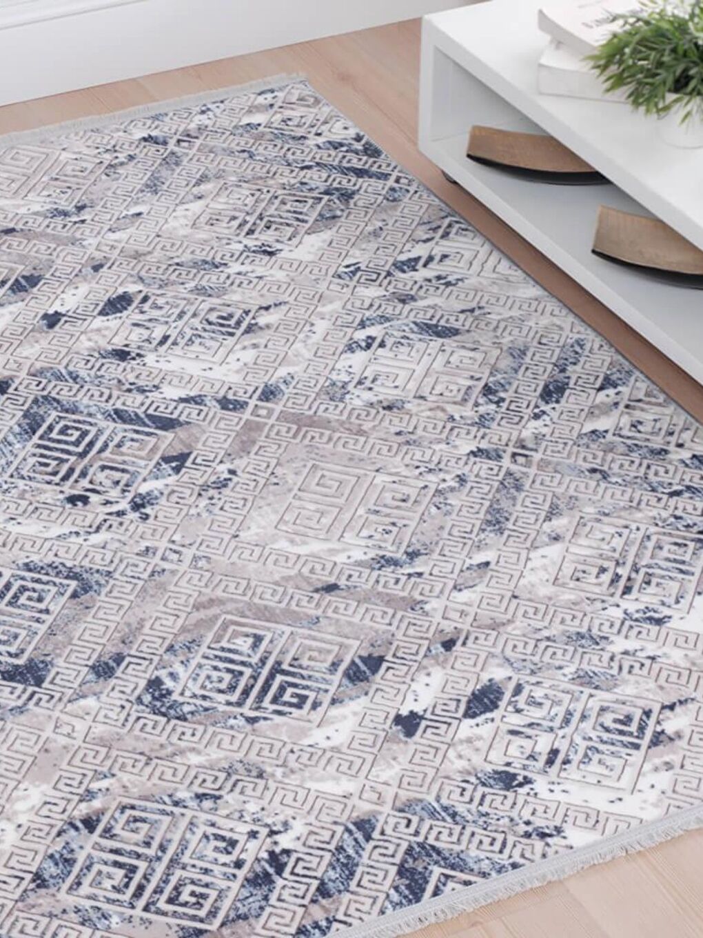 Kaymaz Taban Halı Püsküllü 120x180 Lois Mavi