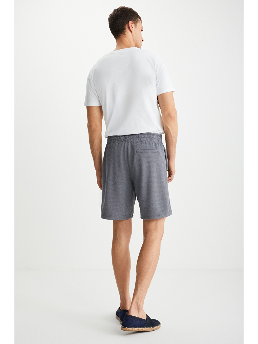 Lorven Erkek Bağlamalı Regular Fit Gri Şort | Bermuda-5