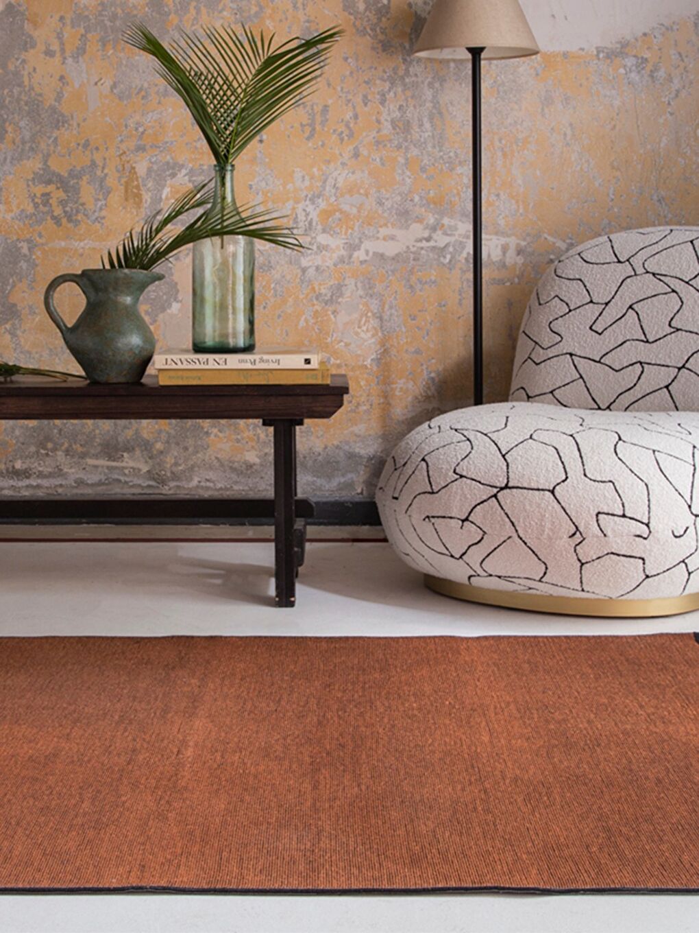 Kahverengi Saçaklı Dokuma Kilim 120x180 Ginger