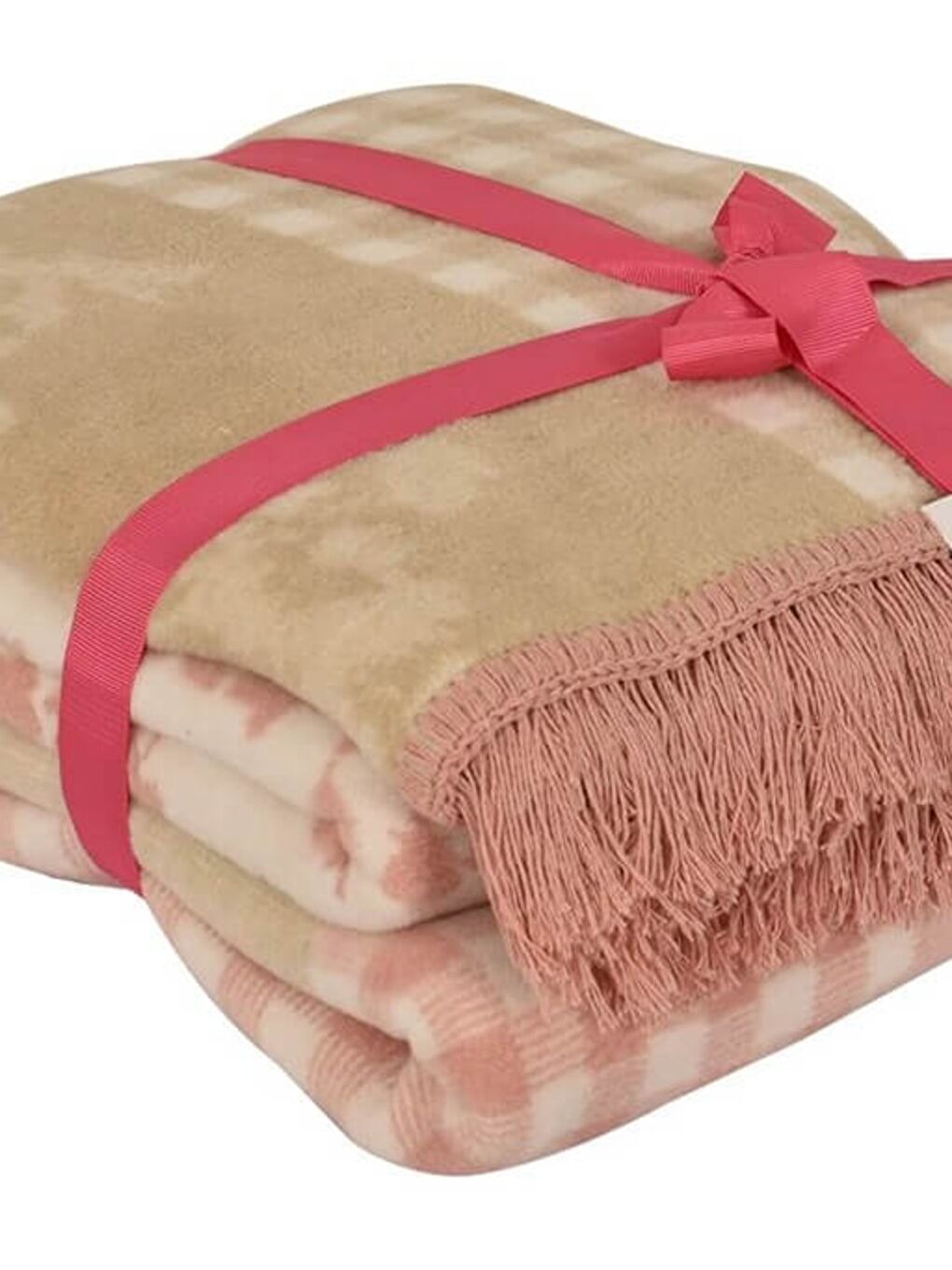 Beyaz Çift Kişilik Pamuklu Battaniye 180x220 Rene