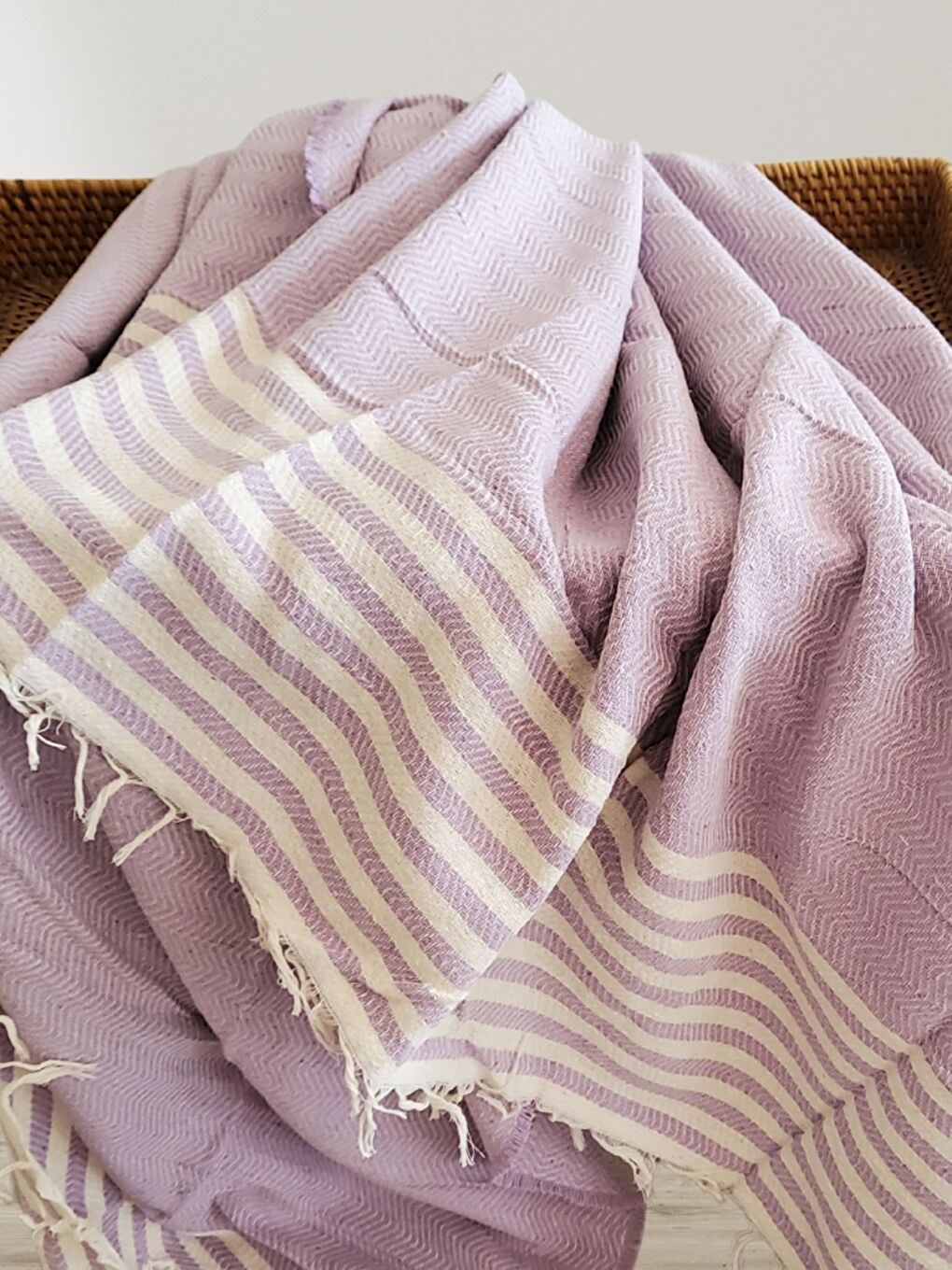 Summer Line Çok Amaçlı Örtü Pike Koltuk Örtüsü 170x220 Lila