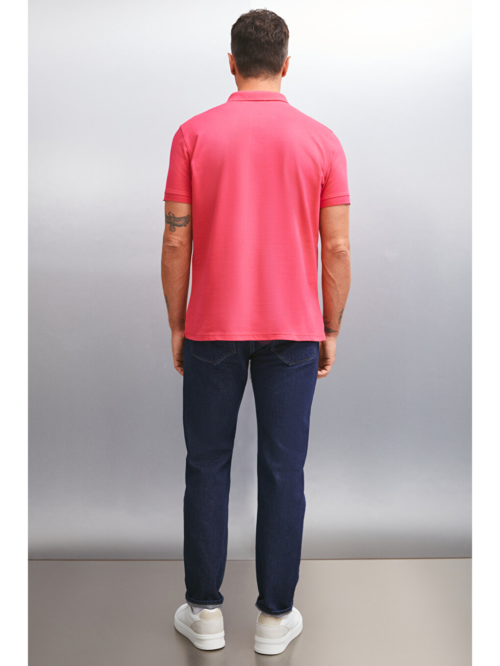 Fuşya MARTEN Erkek %100 Pamuk Kısa Kollu Regular Fit FUŞYA Polo Yaka T-shirt-5