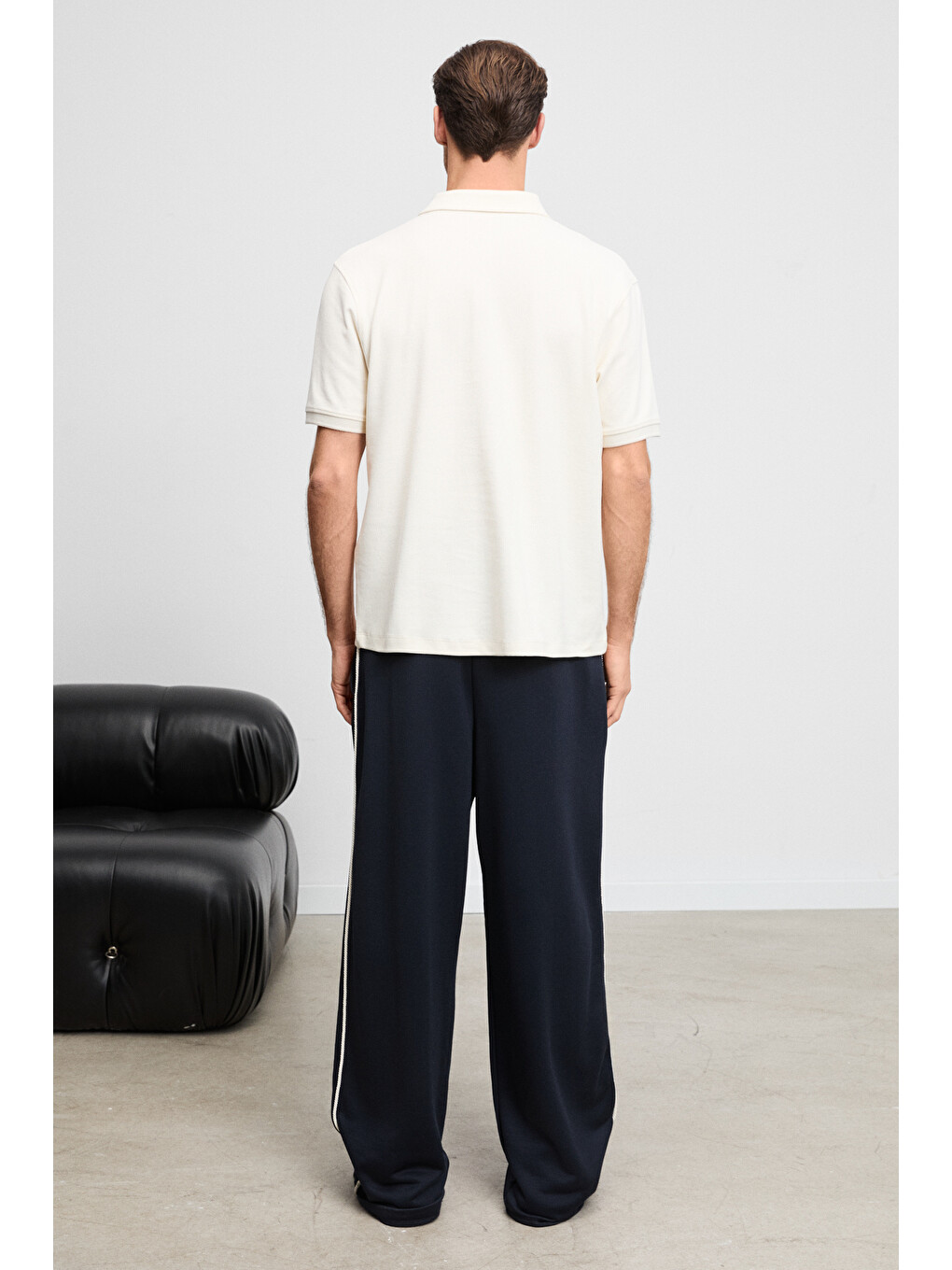 Ekru MINNUTU Erkek Organik Pamuklu Polo Yakalı Regular Fit EKRU T-Shirt-4