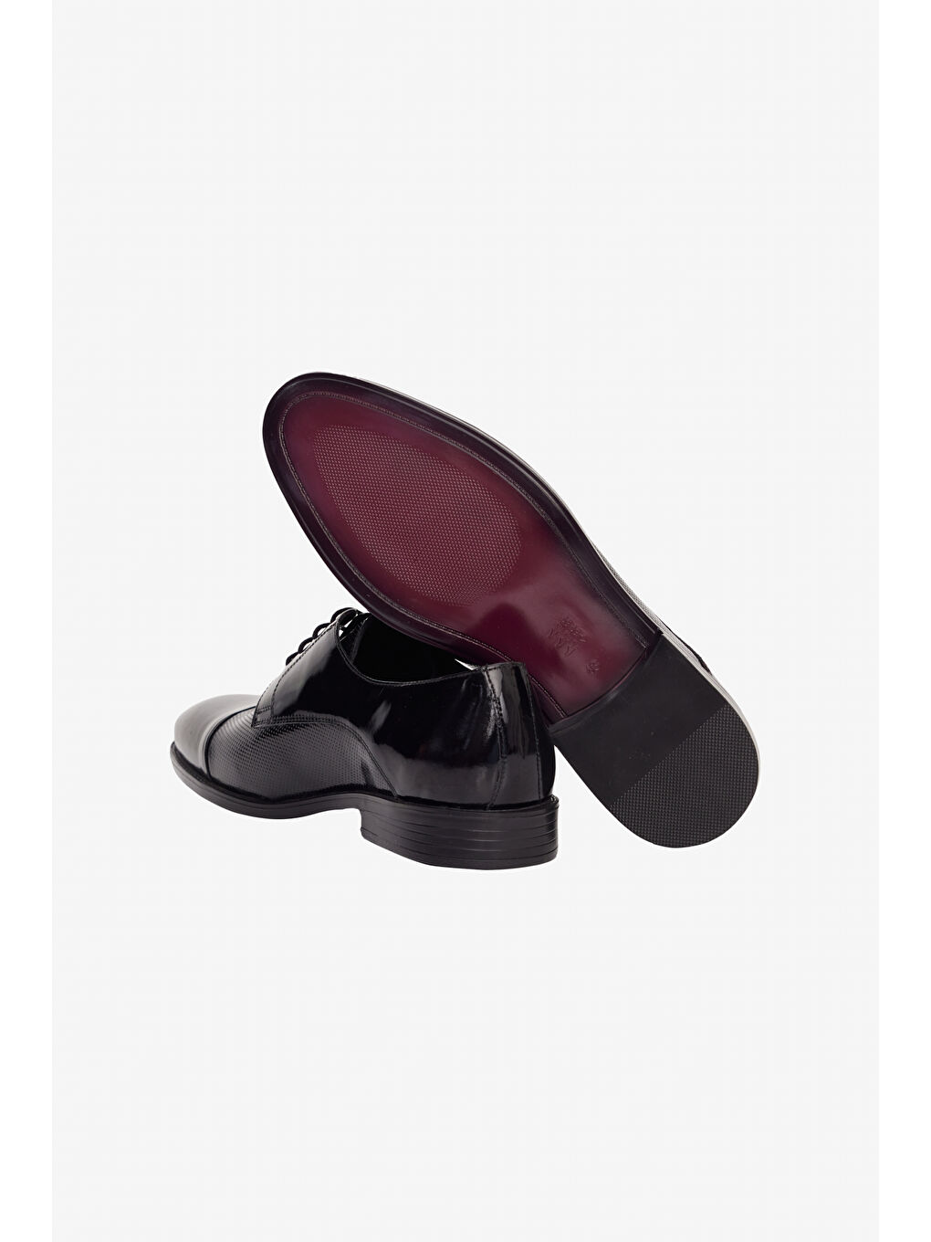 Erkek Siyah %100 Deri Klasik Rugan Ayakkabı-3