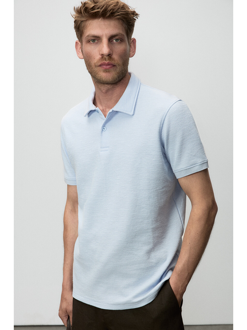 Mavi MINNUTU Erkek Organik Pamuklu Polo Yakalı Regular Fit MAVİ T-Shirt-1