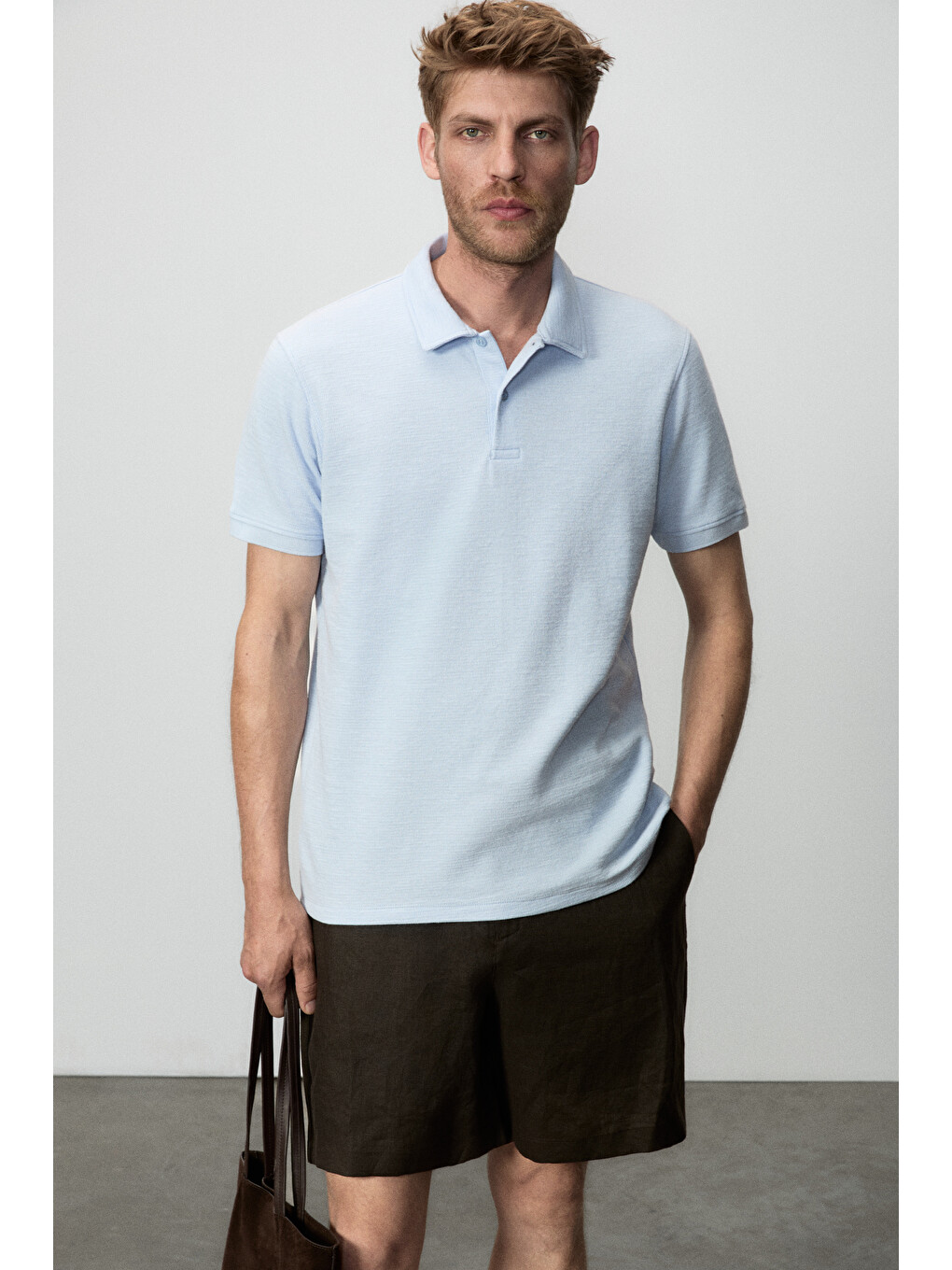 Mavi MINNUTU Erkek Organik Pamuklu Polo Yakalı Regular Fit MAVİ T-Shirt-2