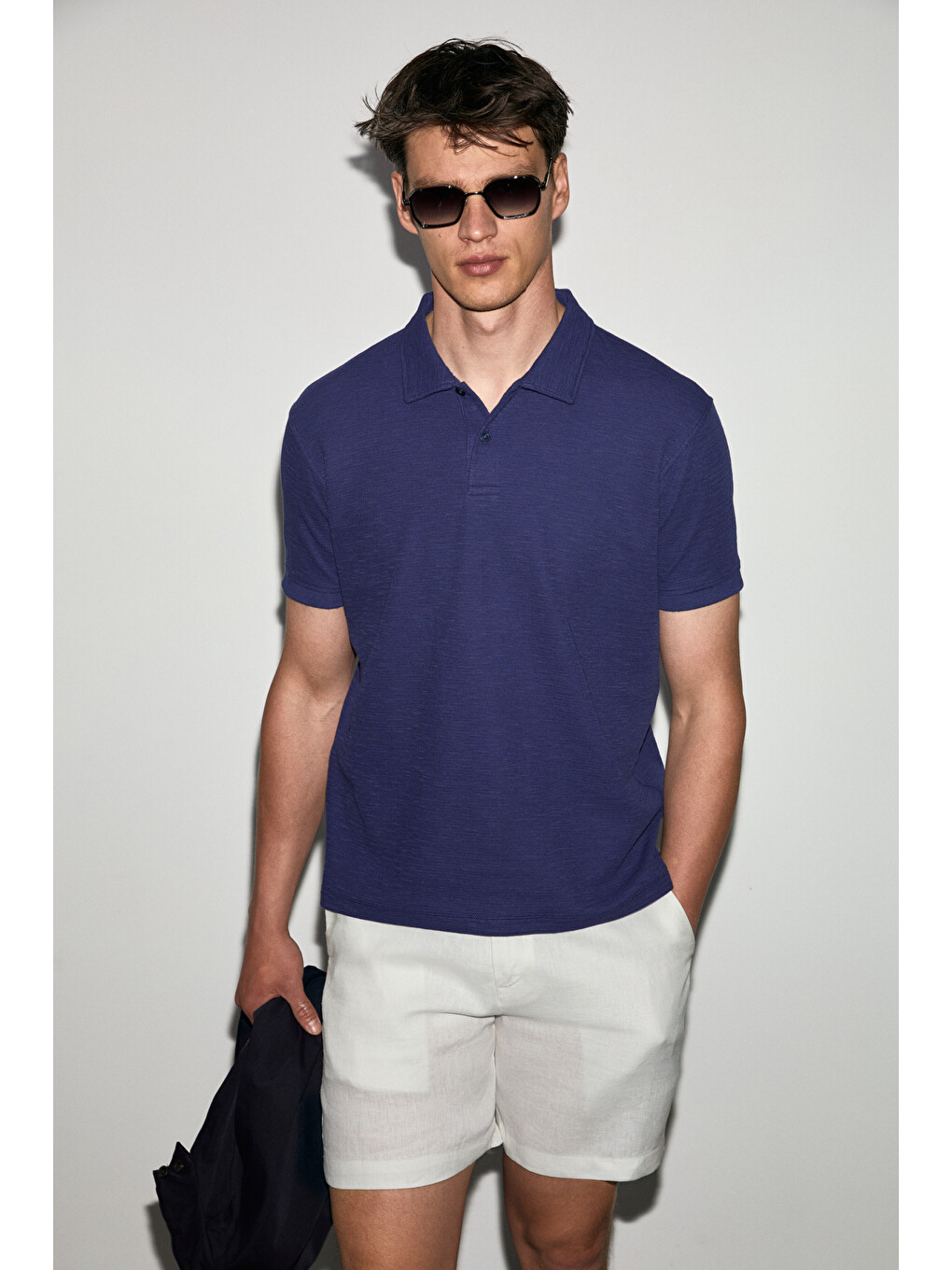 Mor MINNUTU Erkek Organik Pamuklu Polo Yakalı Regular Fit MOR T-Shirt-1